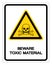 Beware Toxic Material Symbol Sign, Vector Illustration, Isolated On White Background,Icon .EPS10