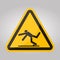 Beware Trip Hazard Symbol Isolate On White Background,Vector Illustration EPS.10