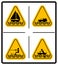 Beware water skiing, sailing, rowing, motorised craft area signs set. Warning signs in yellow triangle isolated on white