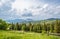 Bewitching beautiful summer landscape of green meadows