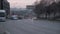 Beyoglu, Istanbul, Turkey - 02.18.2021: traffic cop car waits on left side of the road and check cars passing in front in the