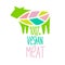 Beyond meat vector icon vector. Plant based food. Green leaf instead of steak. Vegan meat made from plants. butchering a