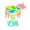 Beyond meat vector icon vector. Plant based food. Green leaf instead of steak. Vegan meat made from plants. butchering a