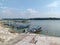 Beypore harbour side walkway and boat parking.