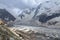 Bezengi glacier and the glacial landscape. Main Caucasian Range.