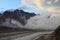 Bezengi glacier and the glacial landscape. Main Caucasian Range. \\