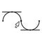 Bezier curve icon, outline style