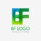 The BF logo with striking colors and gradations, modern and simple for industrial, retail, business, corporate. this FB logo made