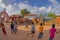 BHAKTAPUR, NEPAL - NOVEMBER 04, 2017: Unidentified children playing at outside in secondary high school, with stoned