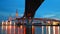 Bhumibol Suspension Bridge across Chao Phraya river at twilight