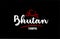 Bhutan country on black background with red love heart and its capital Thimphu