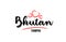 Bhutan country with red love heart and its capital Thimphu creative typography logo design