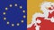 Bhutan and European Union Flags Together