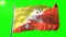 Bhutan flag seamless looping 3D rendering video. Beautiful textile cloth fabric loop waving