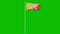 Bhutan Flag Waving on wind on green screen or chroma key background. 3d rendering