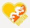 Bhutan heart flag badge.