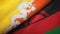 Bhutan and Malawi two flags textile cloth, fabric texture