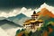 Bhutan mountain monastery, tigers nest in the clouds