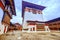 Bhutan, Paro, Rinpung Dzong. Typical Bhutanese architecture at 15th century Buddhist monastery and fortress.