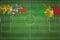 Bhutan vs Mali Soccer Match, national colors, national flags, soccer field, football game, Copy space