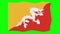 Bhutan Waving Flag 2D Animation on Green Screen Background. Looping seamless animation. Motion Graphic