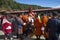Bhutanese Cham masked dance, Lord of Underworld gives the blessing , Tamshing Goemba, Nyingma, Bumthang, central Bhutan
