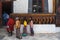 Bhutanese People rotating prayer wheels , Thimphu , Bhutan