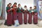 Bhutanese women at the Gangtey Monastery, Gangteng, Bhutan