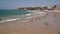 BIARRITZ, FRANCE - AUGUST 08, 2020: People on the beach in summer