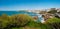 Biarritz, Panorama of lighthouse, beach and city, France