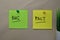 Bias and Fact write on sticky notes isolated on office desk
