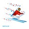 Biathlon for athletes with a disability. Disabled skier.