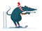 Biathlon competitor rat or mouse illustration