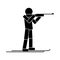 Biathlon. Flat icon