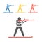 Biathlon flat icon. Winter game. Vector signs for web graphics