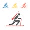 Biathlon flat icon. Winter game. Vector signs for web graphics