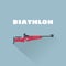 Biathlon flat vector illustration.