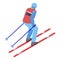 Biathlon icon, isometric style