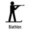 Biathlon icon, simple style.