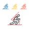 Biathlon line icon. Winter game. Vector signs for web graphics