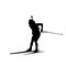 Biathlon man running vector isolated silhouette