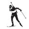Biathlon race, skier vector silhouette