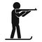 Biathlon shooting icon, simple style