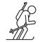 Biathlon skiing icon, outline style