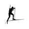 Biathlon sportsman silhouette