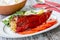 Biber dolmasi, turkish food, stuffed peppers with rice