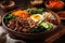 Bibimbap Bliss: A Delicious Plate of Korean Goodness. Generative Ai