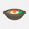 Bibimbap korean dish icon, cartoon style