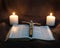Bible, Crucifix and Two Candles