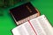 Bible Indonesian Language Alkitab Close and Open Version Green Background